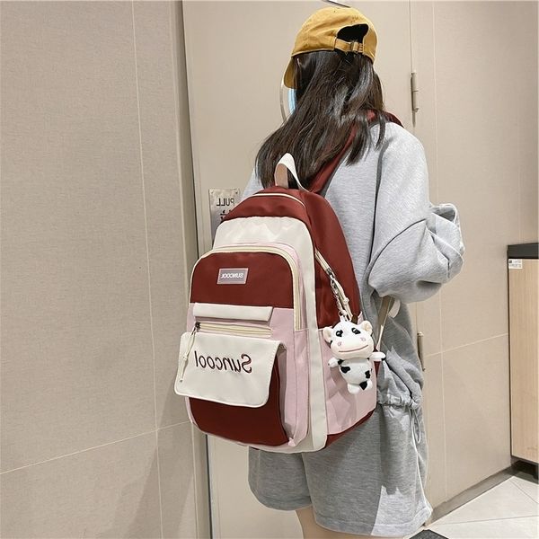new student schoolbag korean color contrast backpack women's fresh travel large capacity outdoor backpack
new student schoolbag korean color contrast backpack women's fresh travel large capacity outdoor backpack