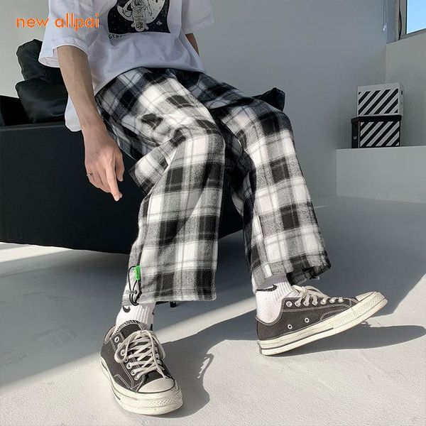 men's pants korean hip hop plaid autumn fashion drawstring casual men streetwear loose straight retro 5xl, Black
men's pants korean hip hop plaid autumn fashion drawstring casual men streetwear loose straight retro 5xl, Black