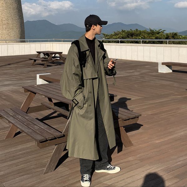 autumn men's medium and long windbreaker korean handsome vintage classic over the knee trench coat british style coat, Tan;black
autumn men's medium and long windbreaker korean handsome vintage classic over the knee trench coat british style coat, Tan;black
