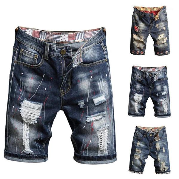 men's shorts male ripped straight denim summer holiday casual button jeans, White;black
men's shorts male ripped straight denim summer holiday casual button jeans, White;black
