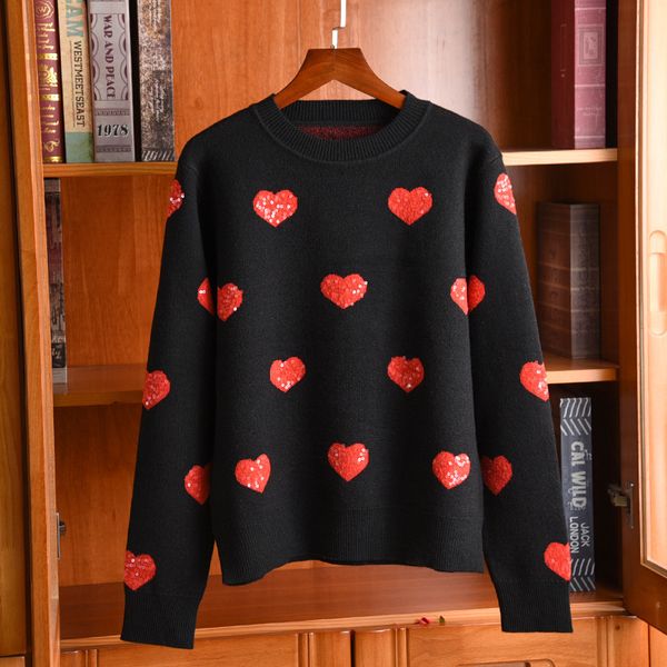 women's sweaters female designer sequins embroidered high-quality shirts 50% wool pullovers sweater c014, White;black
women's sweaters female designer sequins embroidered high-quality shirts 50% wool pullovers sweater c014, White;black