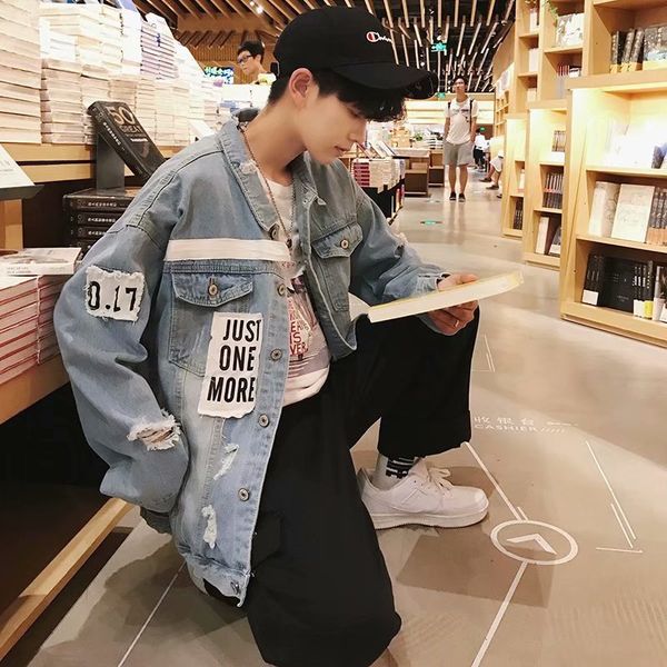 men's jackets fashion hip hop students cowboy loose men's denim jacket handsome student casual spring and autumn clothes qajl, Black;brown
men's jackets fashion hip hop students cowboy loose men's denim jacket handsome student casual spring and autumn clothes qajl, Black;brown