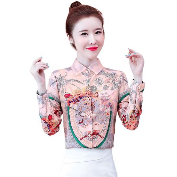 women's blouses & shirts chiffon shirt women 2021 spring long sleeve turn-down collar single-breasted print ol office lady blou, White
women's blouses & shirts chiffon shirt women 2021 spring long sleeve turn-down collar single-breasted print ol office lady blou, White