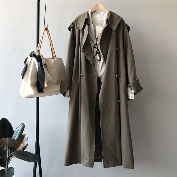 wool style cotton femme women autumn long coat with belt abrigo streetwear, Black
wool style cotton femme women autumn long coat with belt abrigo streetwear, Black