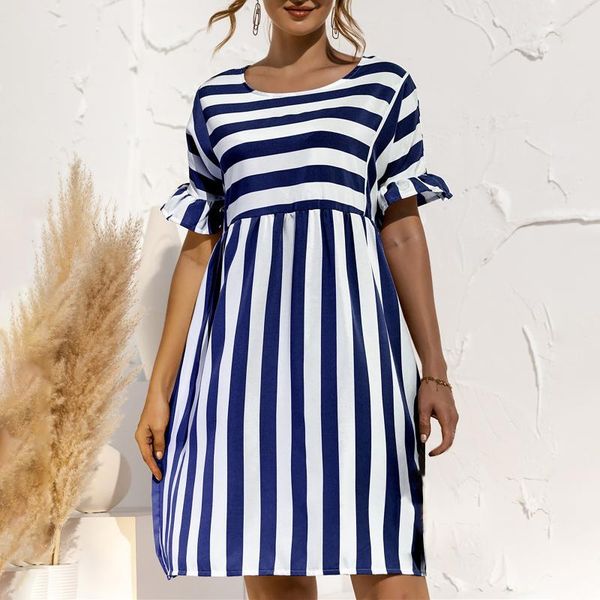 casual dresses 2021 women striped patchwork elegant ruffle sleeve o-neck loose pocket a line dress famale summer party vestidos, Black;gray
casual dresses 2021 women striped patchwork elegant ruffle sleeve o-neck loose pocket a line dress famale summer party vestidos, Black;gray