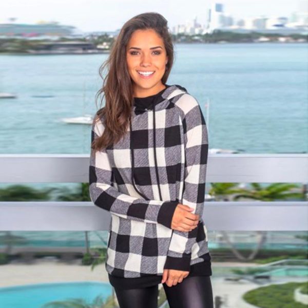 women's hoodies & sweatshirts fall winter women for casual long sleeve fashion plaid drawstring hoodie female clothes autumn spring, Black
women's hoodies & sweatshirts fall winter women for casual long sleeve fashion plaid drawstring hoodie female clothes autumn spring, Black