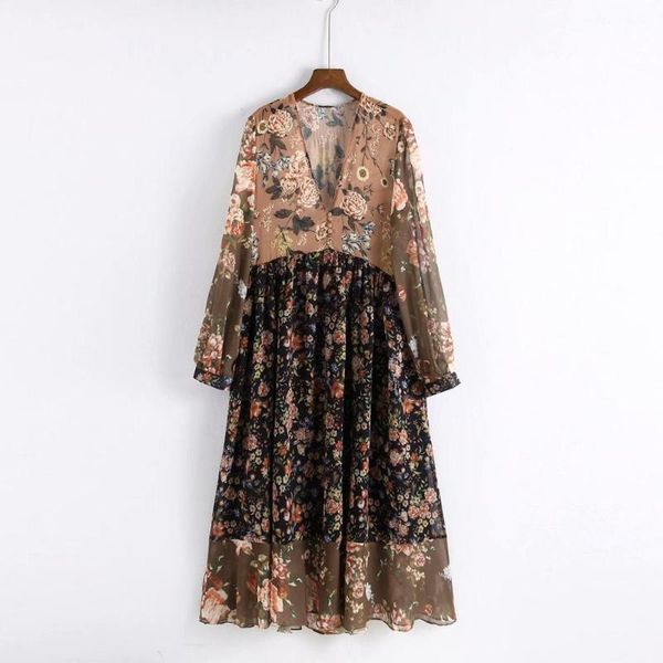 casual dresses 2021 bohemian women v neck floral chiffon pleated dress see through long sleeve vintage female retro chic vestidos, Black;gray
casual dresses 2021 bohemian women v neck floral chiffon pleated dress see through long sleeve vintage female retro chic vestidos, Black;gray