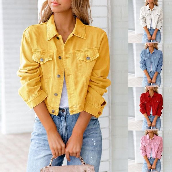 women's jackets witner denim jacket female 2021 winter autum single breasted pockets outwears casual turn-down collar solid color basic, Black;brown
women's jackets witner denim jacket female 2021 winter autum single breasted pockets outwears casual turn-down collar solid color basic, Black;brown