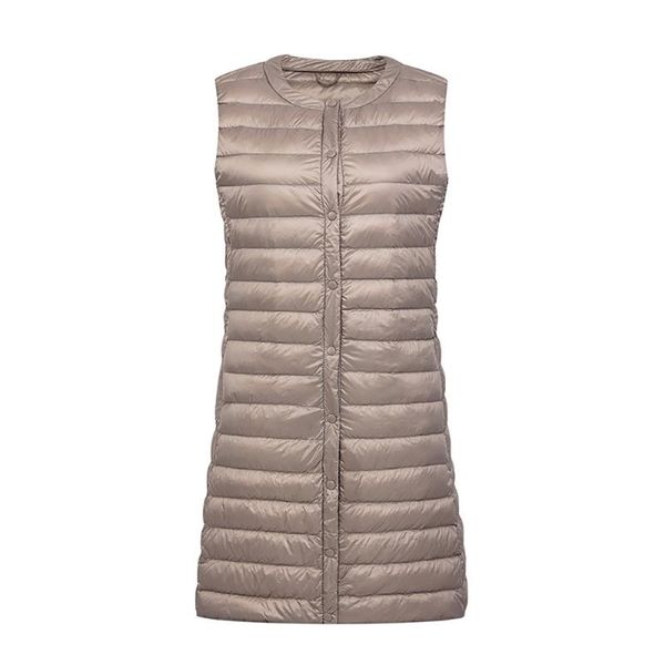 women's vests winter long vest ultra light down women female warm coat slim sleeveless jacket without collar, Black;white
women's vests winter long vest ultra light down women female warm coat slim sleeveless jacket without collar, Black;white