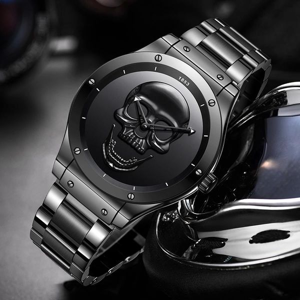 wristwatches 2021 lige classic black skull mens watches business watch men waterproof quartz clock man sport chronograph, Slivery;brown
wristwatches 2021 lige classic black skull mens watches business watch men waterproof quartz clock man sport chronograph, Slivery;brown
