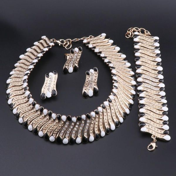 earrings & necklace oeoeos dubai gold color african beads jewelry sets for women white black enemal bracelet ring wedding gift, Silver
earrings & necklace oeoeos dubai gold color african beads jewelry sets for women white black enemal bracelet ring wedding gift, Silver