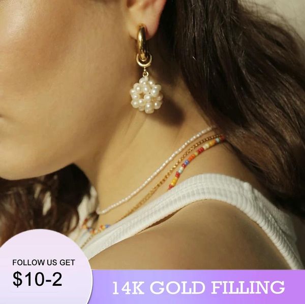 hoop & huggie 2021 14kgf handmade earring women freshwater pearl beads earrings natural jewelry wholesale, Golden;silver
hoop & huggie 2021 14kgf handmade earring women freshwater pearl beads earrings natural jewelry wholesale, Golden;silver