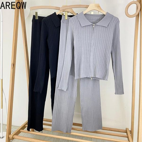 3287 new collar knitted cardigan short double-headed zipper long-sleeved pit strip high-waisted wide-leg pants suit, White
3287 new collar knitted cardigan short double-headed zipper long-sleeved pit strip high-waisted wide-leg pants suit, White