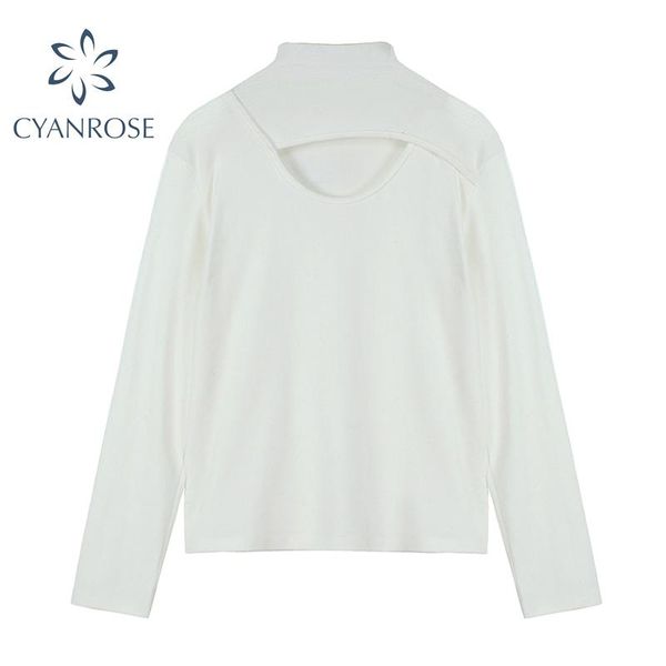 long sleeve loose tees hollow out solid stylish korean casual streetwear t shirt female harajuku elegant stand collar women's t-shirt, White
long sleeve loose tees hollow out solid stylish korean casual streetwear t shirt female harajuku elegant stand collar women's t-shirt, White