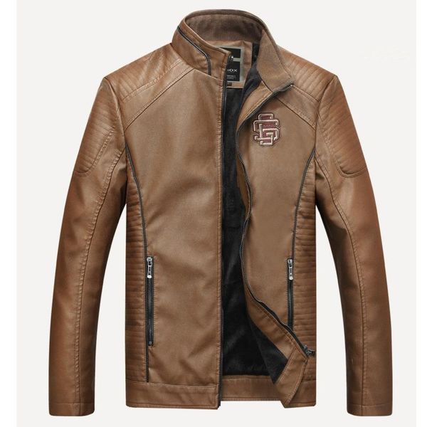 men's jackets brand 2021 mens autumn and coats business leisure cotton liner high collar pu leather jacket winter clothing, Black;brown
men's jackets brand 2021 mens autumn and coats business leisure cotton liner high collar pu leather jacket winter clothing, Black;brown