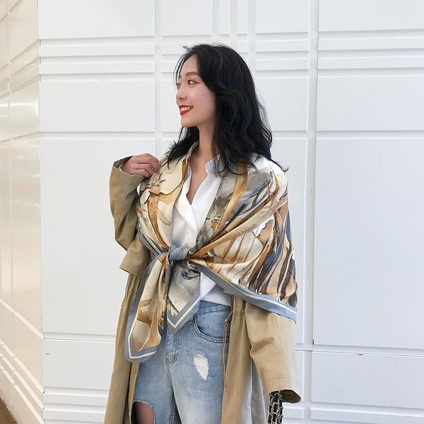scarves 2021 luxury spring women scarf high-quality shawl silk fashion beach sun protection bag turban 130cm *, Blue;gray
scarves 2021 luxury spring women scarf high-quality shawl silk fashion beach sun protection bag turban 130cm *, Blue;gray