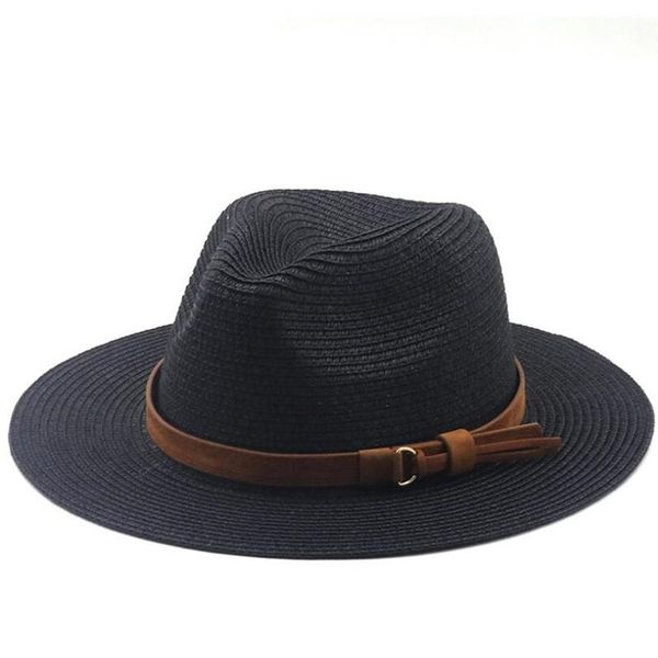 wide brim hats men women fedora panama straw hat ladies sun jazz cap with buckle belt beach summer trilby sunhat, Blue;gray
wide brim hats men women fedora panama straw hat ladies sun jazz cap with buckle belt beach summer trilby sunhat, Blue;gray