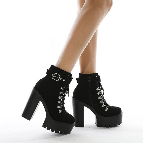 35-42 lace up women boots platform buckle boot winter shoes thick heel autmn with zipper ankle strap black suede gothic
35-42 lace up women boots platform buckle boot winter shoes thick heel autmn with zipper ankle strap black suede gothic
