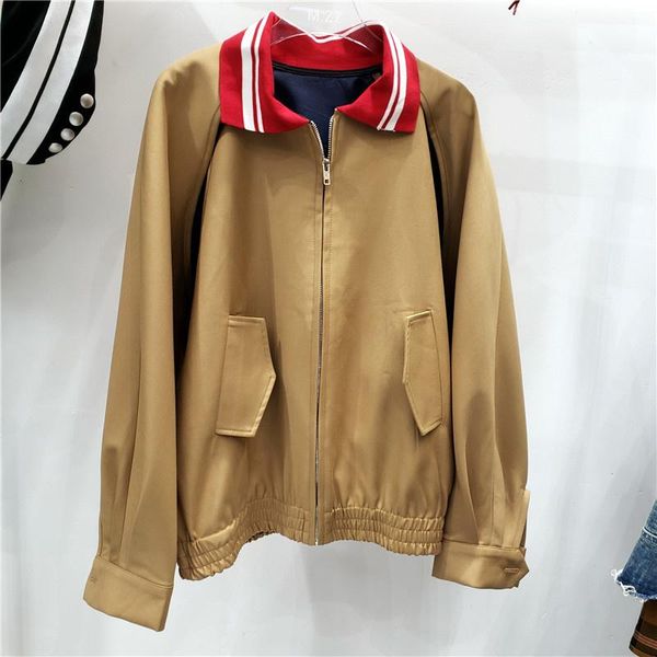 women's jackets korea chic niche design streetwear fashion simple casual splicing lapel zipper khaki jacket coat female 2021 n013, Black;brown
women's jackets korea chic niche design streetwear fashion simple casual splicing lapel zipper khaki jacket coat female 2021 n013, Black;brown