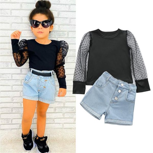 clothing sets 1-6years fashion baby girls clothes 2021 summer children mesh long puff sleeve + demin shorts jeans kids outfits, White
clothing sets 1-6years fashion baby girls clothes 2021 summer children mesh long puff sleeve + demin shorts jeans kids outfits, White