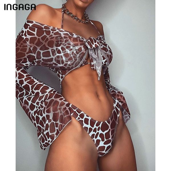 ingaga three piece swimsuit 2021 halter bikinis long sleeve swimwear women leopard high cut biquini new push up bathing suit 210319, White;black
ingaga three piece swimsuit 2021 halter bikinis long sleeve swimwear women leopard high cut biquini new push up bathing suit 210319, White;black