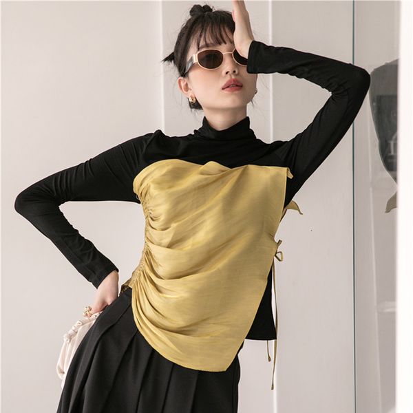 t shirt hit color patchwork casual shirt for women turtleneck long sleeve drawstring korean t shirts female fashion, White
t shirt hit color patchwork casual shirt for women turtleneck long sleeve drawstring korean t shirts female fashion, White