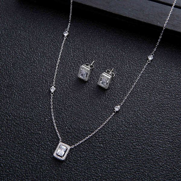 jewelry set fashion temperament geometric aaa zircon drop earrings necklace bridal set, Slivery;golden
jewelry set fashion temperament geometric aaa zircon drop earrings necklace bridal set, Slivery;golden