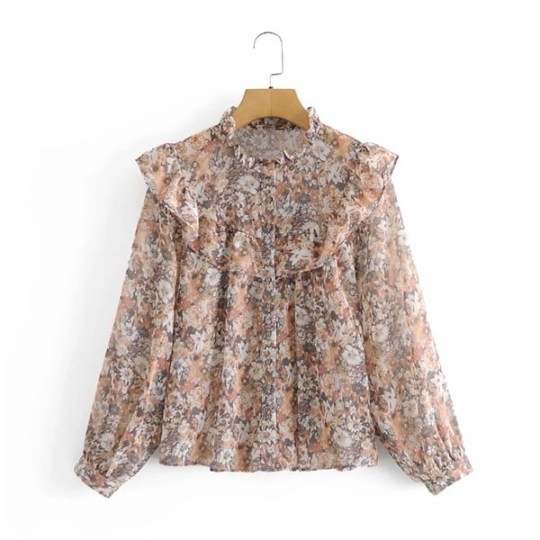 women cascading ruffle floral printing chiffon shirts vintage female long sleeve blouses casual lady loose blusas s8295 220311, White
women cascading ruffle floral printing chiffon shirts vintage female long sleeve blouses casual lady loose blusas s8295 220311, White