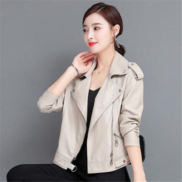 women's leather & faux 2021 spring autumn fashion short clothing women coat lapel temperament motorcycle jacket, Black
women's leather & faux 2021 spring autumn fashion short clothing women coat lapel temperament motorcycle jacket, Black
