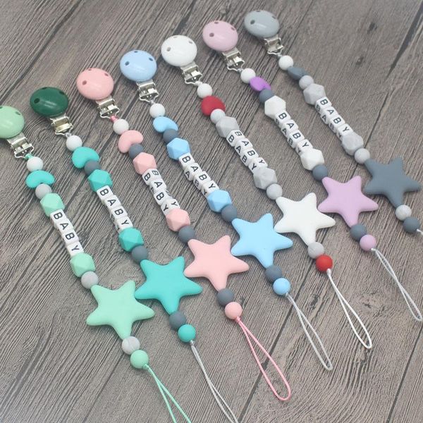 muduo personalized name handmade pacifier clips holder chain silicone chains five star baby teether teething pacifiers#
muduo personalized name handmade pacifier clips holder chain silicone chains five star baby teether teething pacifiers#