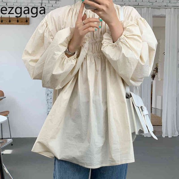 ezgaga women blouse korean chic vintage spring o-neck ruched loose long puff sleeve sweet shirts female fashion blusas 210430, White
ezgaga women blouse korean chic vintage spring o-neck ruched loose long puff sleeve sweet shirts female fashion blusas 210430, White