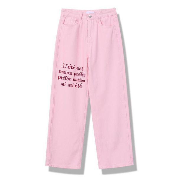 women's jeans 2021 letter embroidery streetwear high waist wide leg denim trouser pink baggy fashion straight pants, Blue
women's jeans 2021 letter embroidery streetwear high waist wide leg denim trouser pink baggy fashion straight pants, Blue
