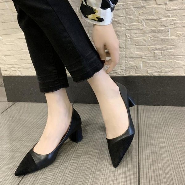 dress shoes spring single women's pumps 2021 nude girl net red high heels ladies summer pointed fashion thick heel, Black
dress shoes spring single women's pumps 2021 nude girl net red high heels ladies summer pointed fashion thick heel, Black