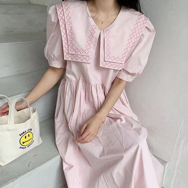 party dresses zcsmll double embroidered navy collar stitching high waist pleated loose long puff sleeve dress women korean fashion tide, White;black
party dresses zcsmll double embroidered navy collar stitching high waist pleated loose long puff sleeve dress women korean fashion tide, White;black