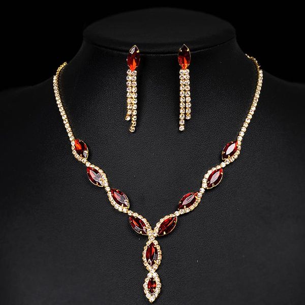 earrings & necklace blijery gold color red crystal wedding party jewelry sets for women accessories charm bridal, Silver
earrings & necklace blijery gold color red crystal wedding party jewelry sets for women accessories charm bridal, Silver