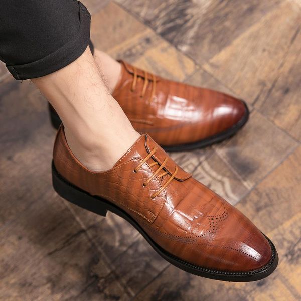 dress shoes retro classic men's leather lace up block oxford embossed crocodile pattern men sapatos masculino, Black
dress shoes retro classic men's leather lace up block oxford embossed crocodile pattern men sapatos masculino, Black