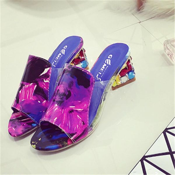 sandals summer fashion women slippers fish head rhinestone yards colorful thick high heels female shoes, Black
sandals summer fashion women slippers fish head rhinestone yards colorful thick high heels female shoes, Black