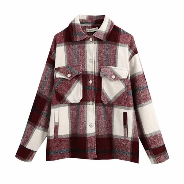 fashion women's vintage stylish pockets oversized plaid jacket coat ladies lapel collar long sleeve loose outerwear chic 210922, Black;brown
fashion women's vintage stylish pockets oversized plaid jacket coat ladies lapel collar long sleeve loose outerwear chic 210922, Black;brown