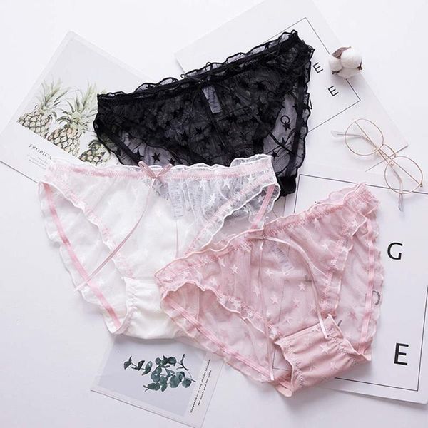 women's panties women lace transparent mesh underwear female star pattern bow underpants ultra thin breathable briefs intimate, Black;pink
women's panties women lace transparent mesh underwear female star pattern bow underpants ultra thin breathable briefs intimate, Black;pink