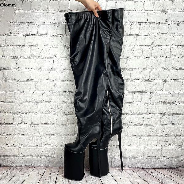 boots olomm 2021 women platform thigh high 30 cm stiletto heels round toe black catwalk shoes plus size 37-47
boots olomm 2021 women platform thigh high 30 cm stiletto heels round toe black catwalk shoes plus size 37-47