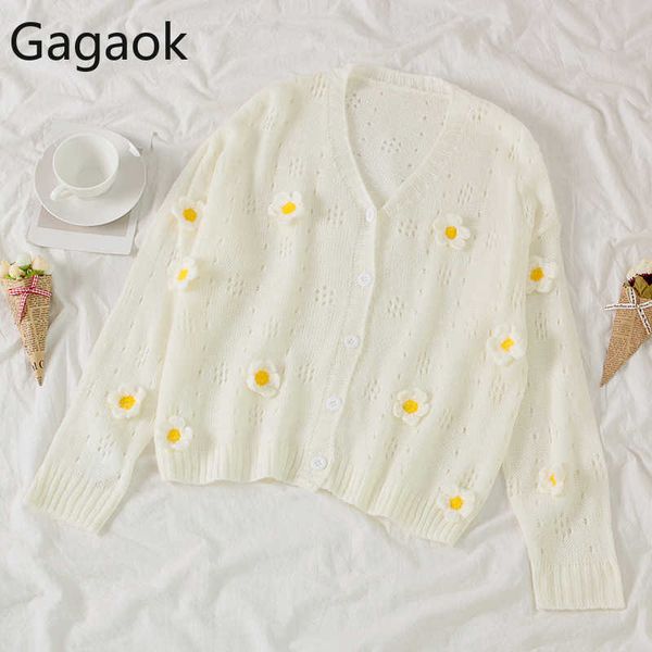 women knitted sweet sweater spring autumn solid v-neck full flowers loose casual wild female korean fashion cardigans 210531, White
women knitted sweet sweater spring autumn solid v-neck full flowers loose casual wild female korean fashion cardigans 210531, White