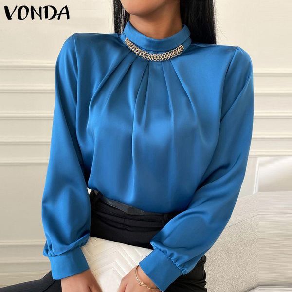 women's blouses & shirts s-5xl women blouse spring long sleeve mock neck pleated vonda 2021 casual solid bohemian blusas femininas str, White
women's blouses & shirts s-5xl women blouse spring long sleeve mock neck pleated vonda 2021 casual solid bohemian blusas femininas str, White