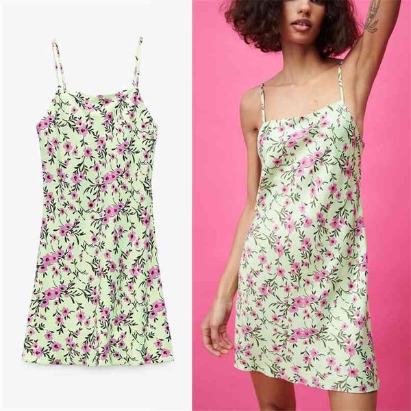 green satin print mini summer dress women sleeveless straps backless sundress feminine vintage flowers dresses 210524, Black;gray
green satin print mini summer dress women sleeveless straps backless sundress feminine vintage flowers dresses 210524, Black;gray