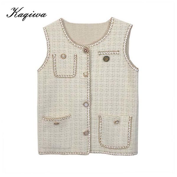 women's knits & tees 2021 elegant lady waistcoat loose coat women autumn metal buckle gold thread mink velvet plaid vest, White
women's knits & tees 2021 elegant lady waistcoat loose coat women autumn metal buckle gold thread mink velvet plaid vest, White