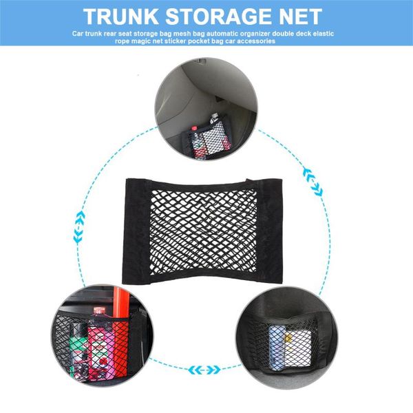 car organizer trunk rear seat storage bag automatic double deck elastic rope magic net sticker pocket accessories
car organizer trunk rear seat storage bag automatic double deck elastic rope magic net sticker pocket accessories