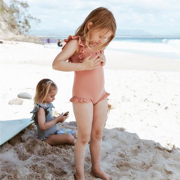 one-pieces girls swimwear toddler kid swimsuit one piece flower holiday beachwear children printing bathing suit for baby 1 23 4 year, Black