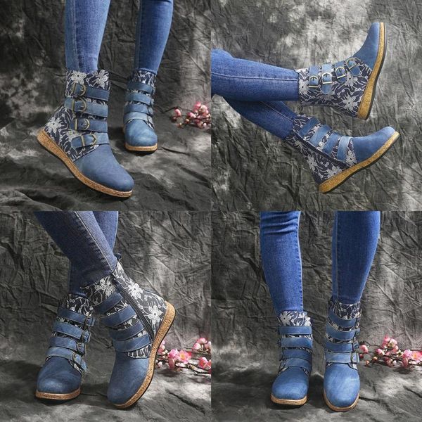 boots comfy round toe flat women retro zipper ankle printed flowers buckle spring/autumn casual d30, Black
boots comfy round toe flat women retro zipper ankle printed flowers buckle spring/autumn casual d30, Black
