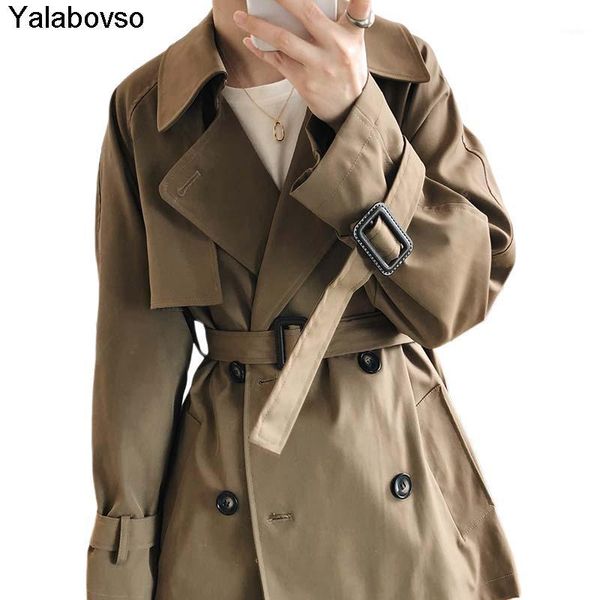 women's trench coats short british windbreaker for women korean stylles gray khaki coffee color belt fashion coat female loose manteau, Tan;black
women's trench coats short british windbreaker for women korean stylles gray khaki coffee color belt fashion coat female loose manteau, Tan;black