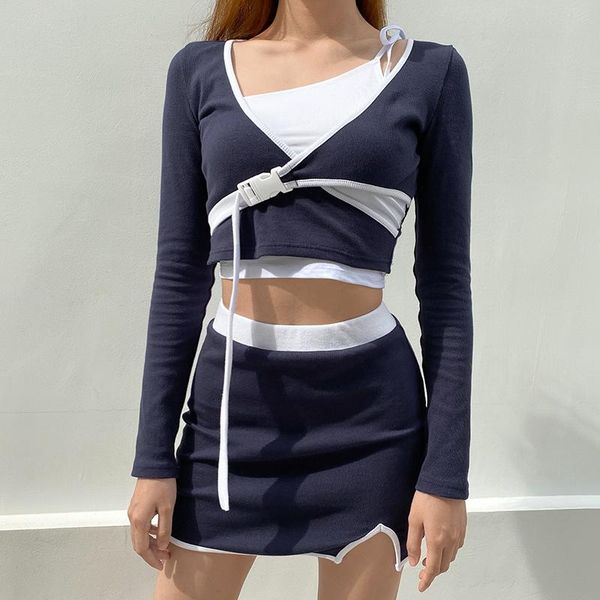 women's t-shirt harajuku punk long sleeve women buckle up cotton tshirts ladies v neck package hip casual gothic 2 pieces set, White
women's t-shirt harajuku punk long sleeve women buckle up cotton tshirts ladies v neck package hip casual gothic 2 pieces set, White