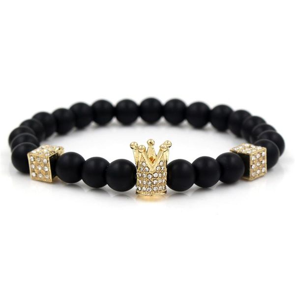 charm bracelets micro pave zircon crown dice cube bracelet elastic rope natural black stone for men women fashion jewelry, Golden;silver
charm bracelets micro pave zircon crown dice cube bracelet elastic rope natural black stone for men women fashion jewelry, Golden;silver